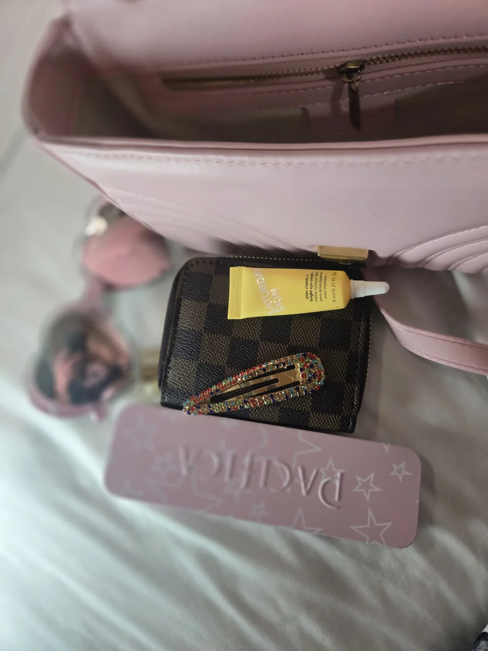 Leather Pink G Matelassé Shoulder Bag )Inspired - Priced To Sell
